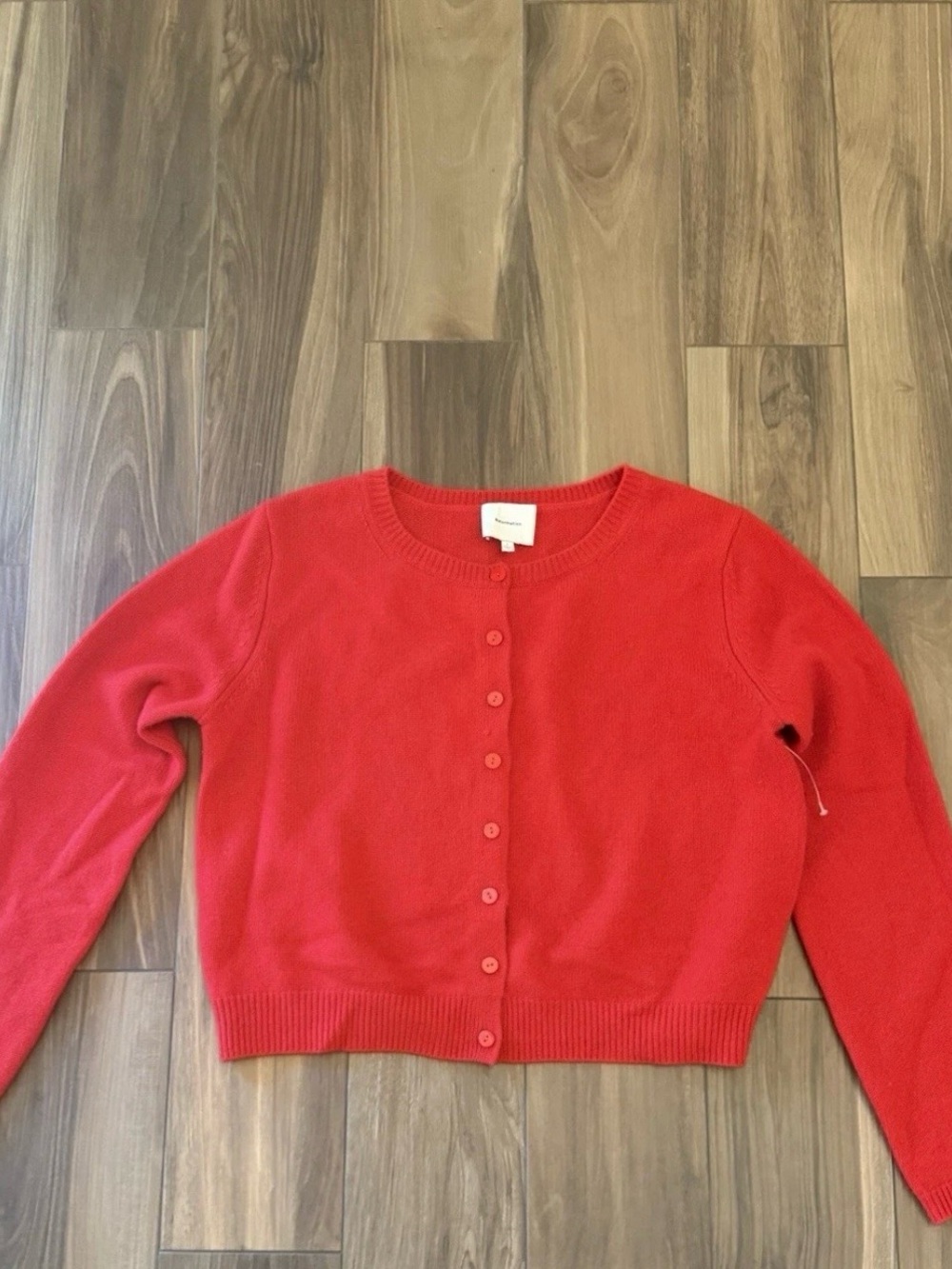 Reformation Clara Cashmere Crew Cardigan Size L - Picture 3 of 7